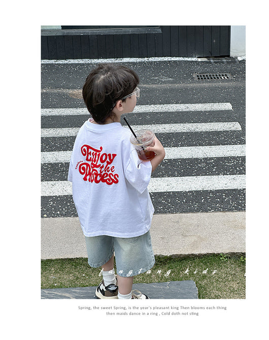 Abrigo Infantil con Estampado de Letras - Manga Corta - Image 13