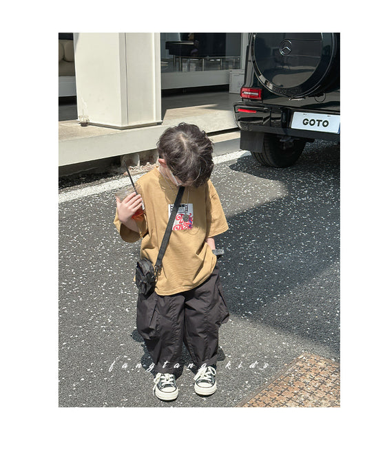 Abrigo Infantil con Estampado de Letras - Manga Corta - Image 17