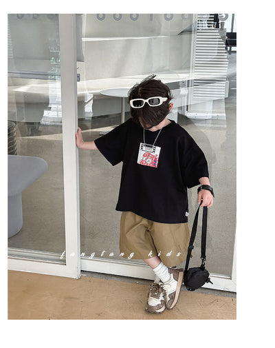 Abrigo Infantil con Estampado de Letras - Manga Corta - Image 18