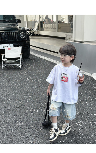 Abrigo Infantil con Estampado de Letras - Manga Corta - Image 23