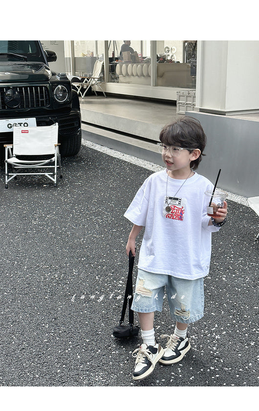 Abrigo Infantil con Estampado de Letras - Manga Corta - Image 23