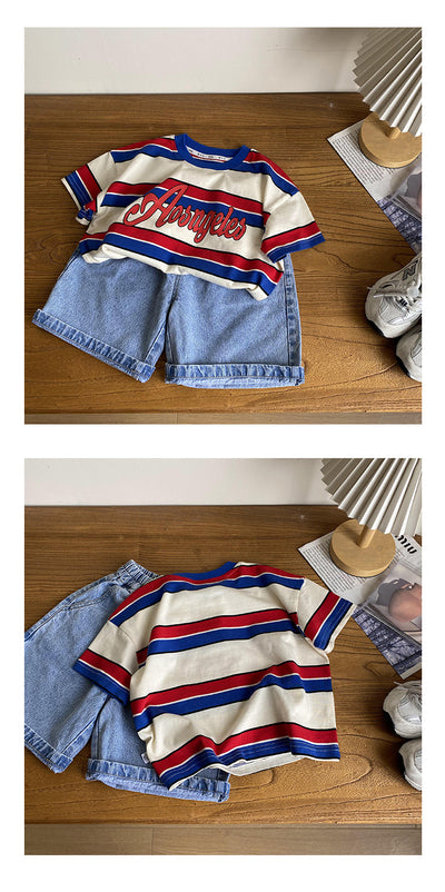 Playera Infantil de Rayas Cuello Redondo - Casual y Cómoda - Image 10