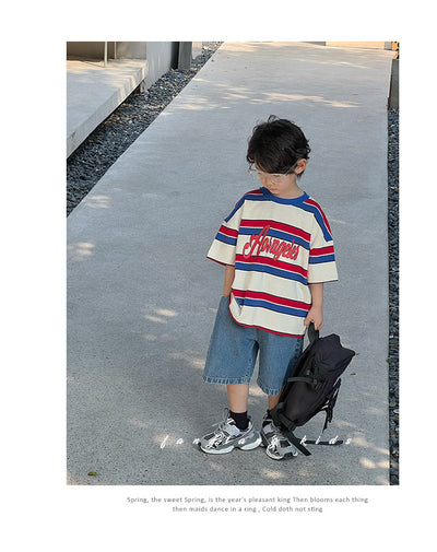 Playera Infantil de Rayas Cuello Redondo - Casual y Cómoda - Image 12