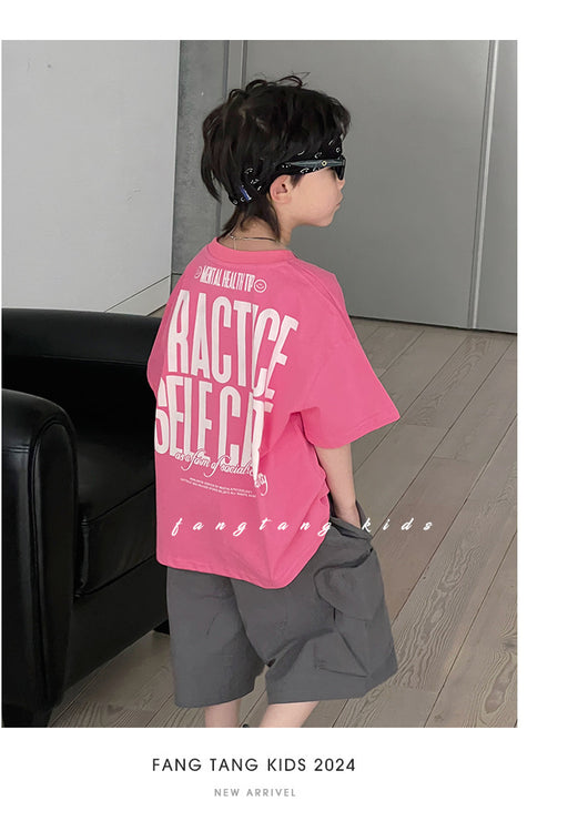 Remera Infantil Estampada con Letras - Manga Corta para Verano - Image 10