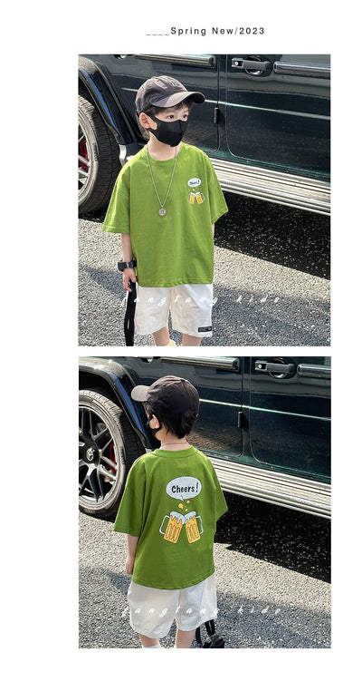 Playera Deportiva Suelta para Niños - Cuello Redondo Verano - Image 13
