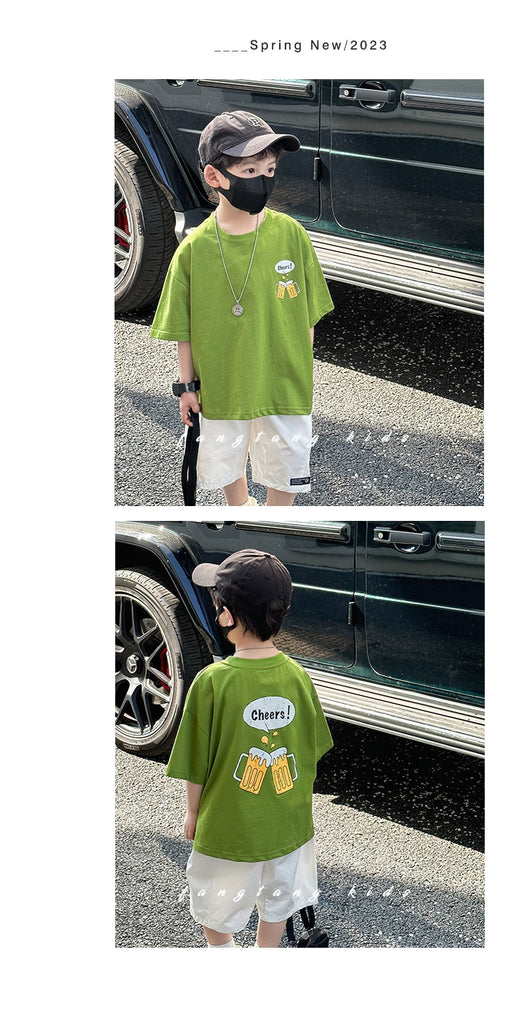 Playera Deportiva Suelta para Niños - Cuello Redondo Verano - Image 13