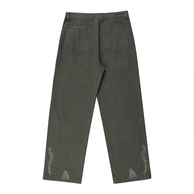 Pantalones Rectos con Diseño Splash de Pintura Artística - Image 31