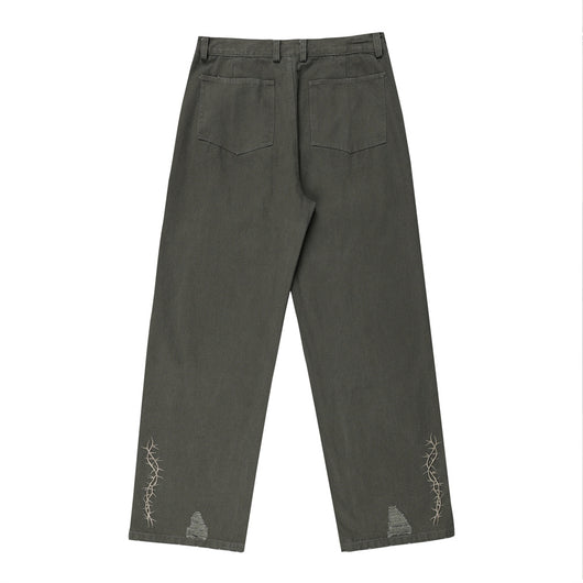 Pantalones Rectos con Diseño Splash de Pintura Artística - Image 31