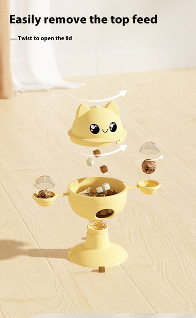 Juguete Interactivo para Gatos con Ventosa Giratoria y Dispensador de Comida - Image 11
