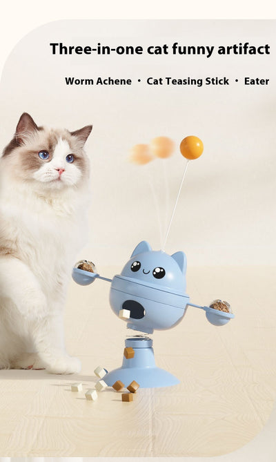 Juguete Interactivo para Gatos con Ventosa Giratoria y Dispensador de Comida - Image 14