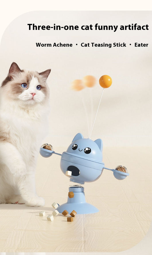 Juguete Interactivo para Gatos con Ventosa Giratoria y Dispensador de Comida - Image 14