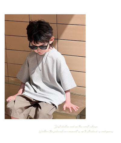 Camiseta Infantil Manga Corta Cuello Redondo Color Liso - Image 13