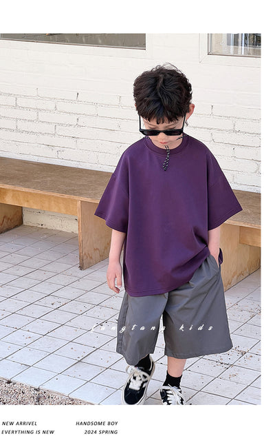 Camiseta Infantil Manga Corta Cuello Redondo Color Liso - Image 23
