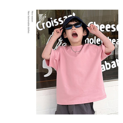 Camiseta Infantil Manga Corta Cuello Redondo Color Liso - Image 24