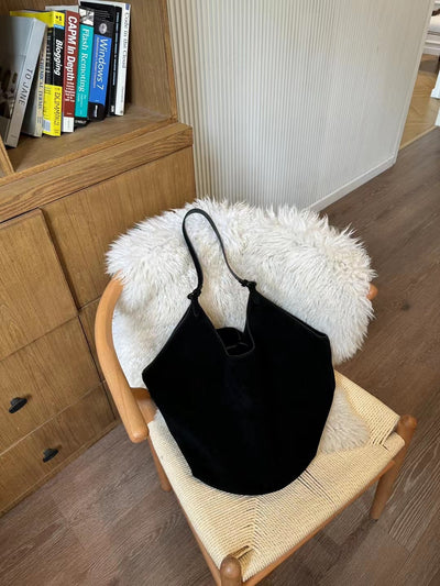 Bolso Bucket de Cuero Genuino Ante Esmerilado Gran Capacidad - Image 59