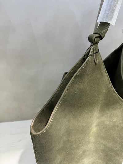 Bolso Bucket de Cuero Genuino Ante Esmerilado Gran Capacidad - Image 80