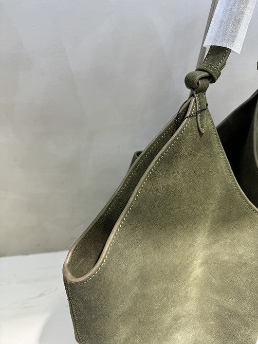 Bolso Bucket de Cuero Genuino Ante Esmerilado Gran Capacidad - Image 80