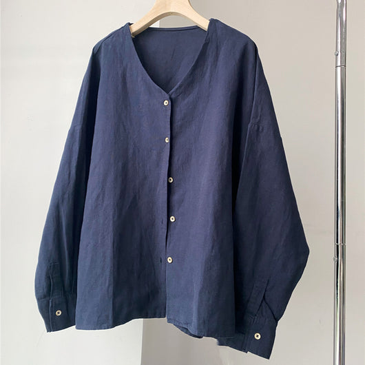 Camisa Casual de Algodón y Lino para Otoño e Invierno - Image 10