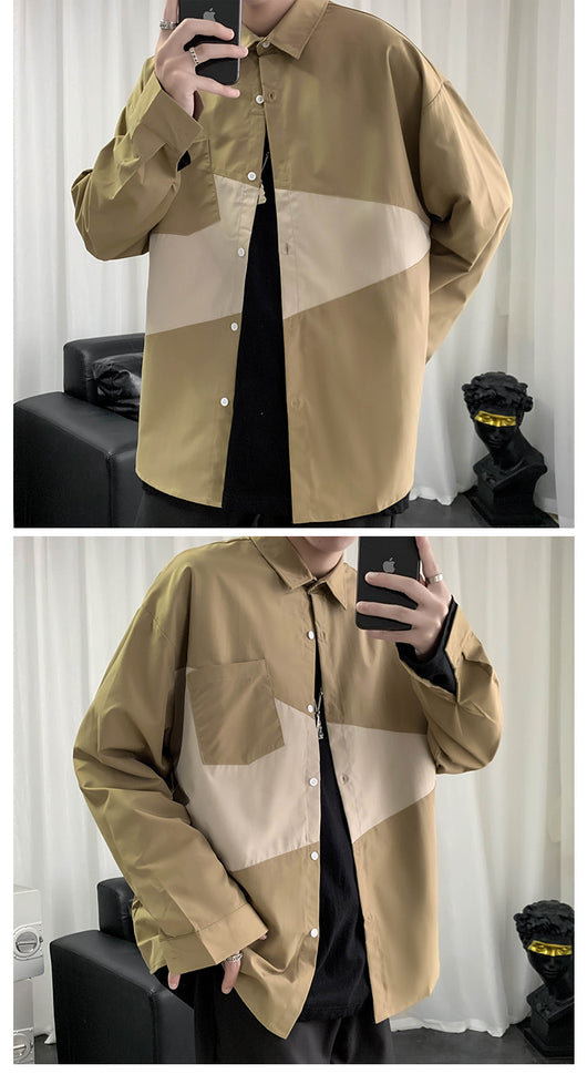 Chaqueta Casual Hombre Manga Larga con Costuras Sueltas - Image 10