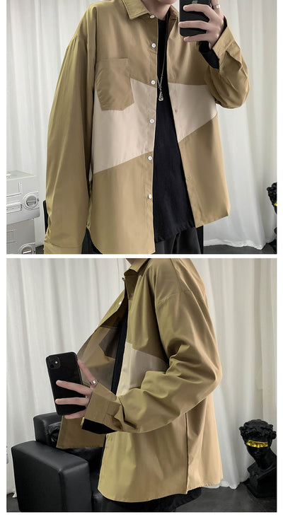 Chaqueta Casual Hombre Manga Larga con Costuras Sueltas - Image 11