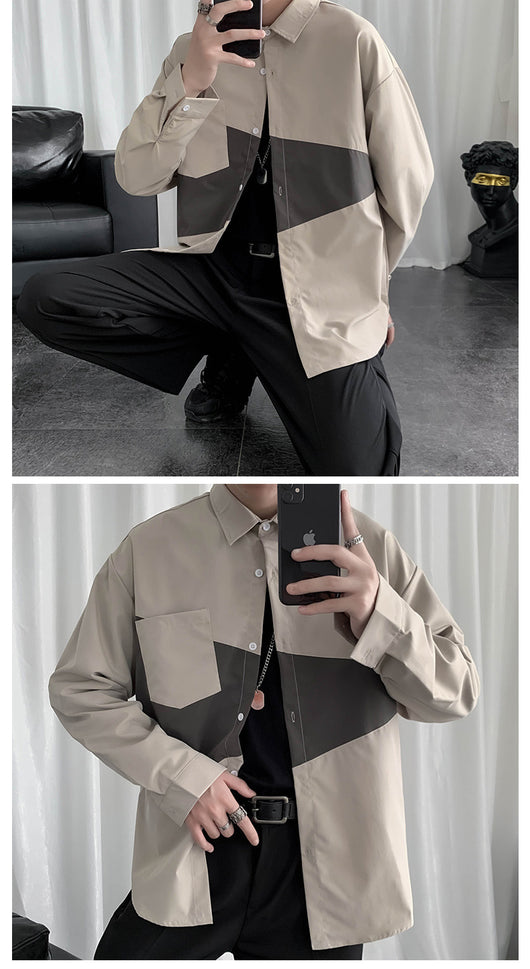 Chaqueta Casual Hombre Manga Larga con Costuras Sueltas - Image 12