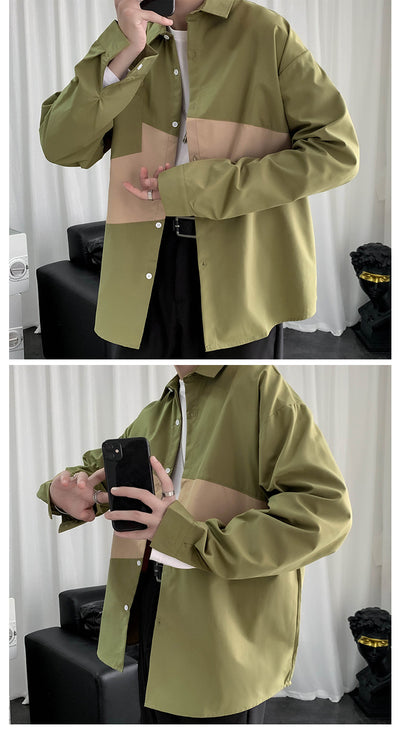 Chaqueta Casual Hombre Manga Larga con Costuras Sueltas - Image 13