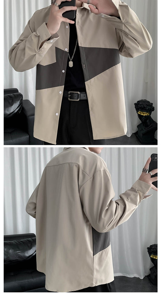 Chaqueta Casual Hombre Manga Larga con Costuras Sueltas - Image 14