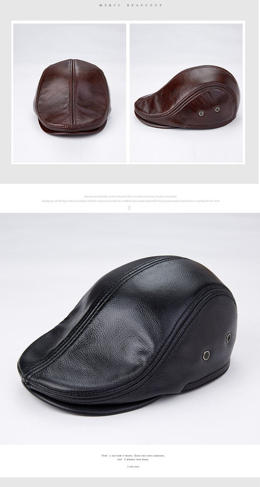 Boina de Cuero Genuino para Hombre con Protección para Orejas - Image 6