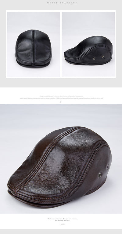 Boina de Cuero Genuino para Hombre con Protección para Orejas - Image 7
