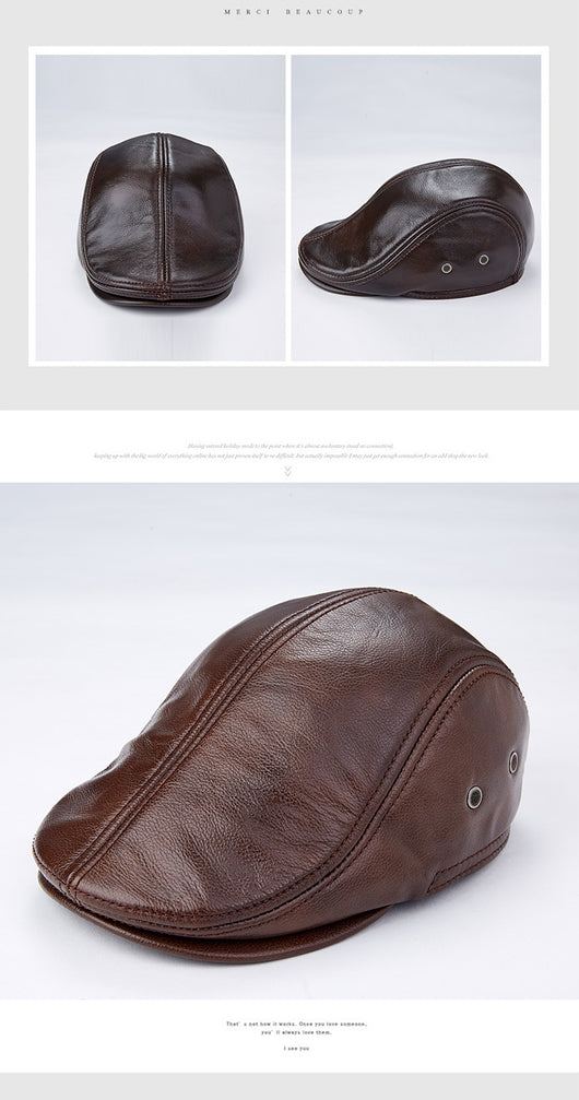 Boina de Cuero Genuino para Hombre con Protección para Orejas - Image 8
