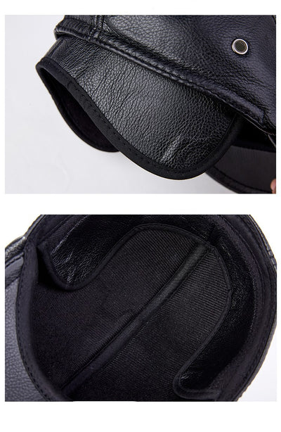 Boina de Cuero Genuino para Hombre con Protección para Orejas - Image 10