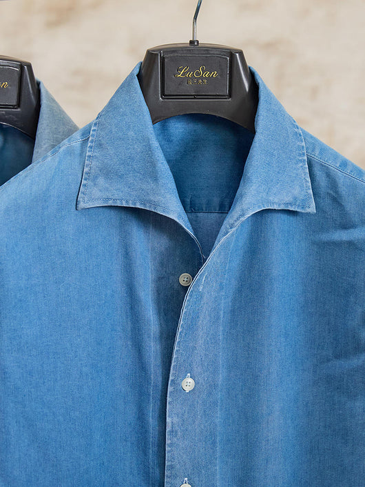 Camisa Denim Casual British Fashion para Hombre - Manga Larga Elegante - Image 12