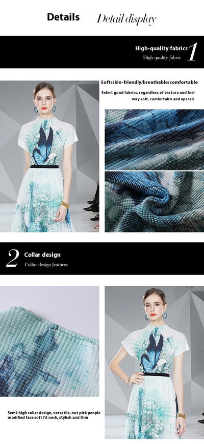 Conjunto Elegante Blusa Slim Fit con Falda Plisada Estampada - Image 12