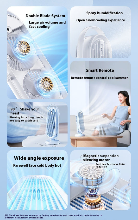 Ventilador de Escritorio con Humidificador, Control Remoto y Función Oscilante - Image 9