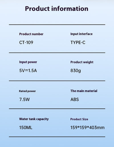 Ventilador de Torre y Humidificador de Escritorio USB con Oscilación - Image 20