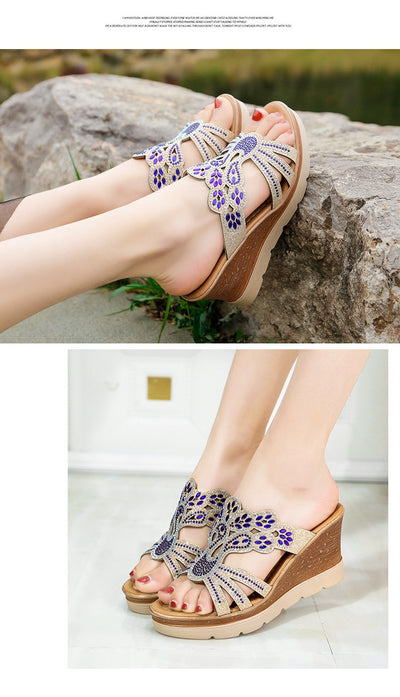 Sandalias y Pantuflas Femeninas con Pedrería Hueca - Image 19