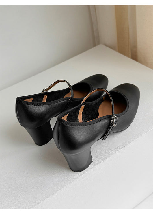 Tacones Altos de Cuero Premium Estilo Retro Francés - Image 32