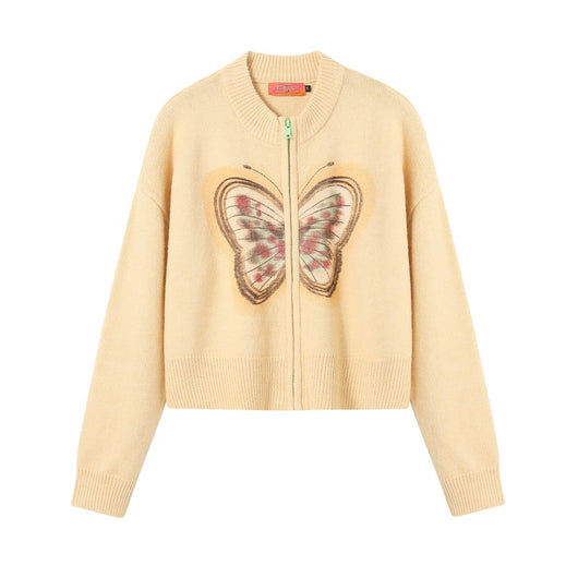 Cardigan Tejido con Estampado de Mariposas para Niña - Suéter Casual Holgado - Image 9