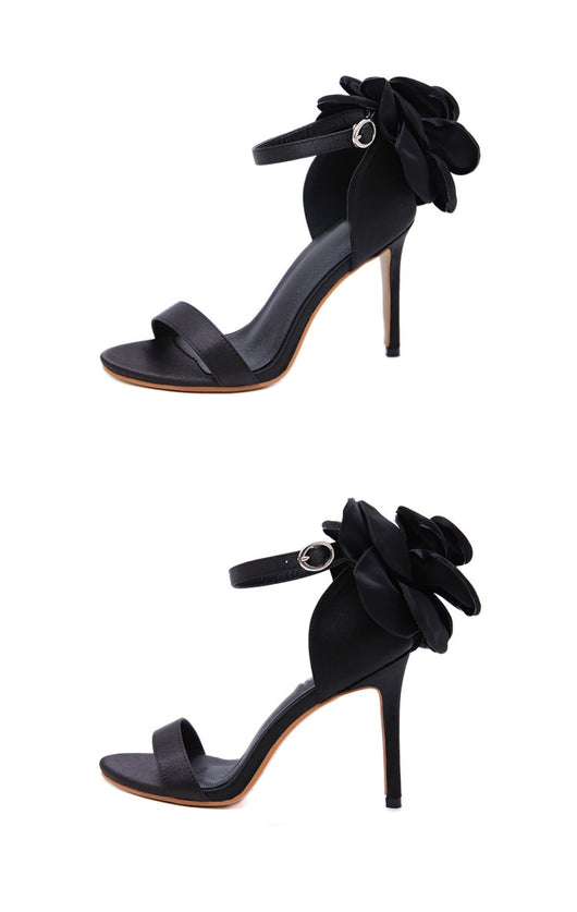 Sandalias de Tacón Fino con Flores para Mujer - Image 11