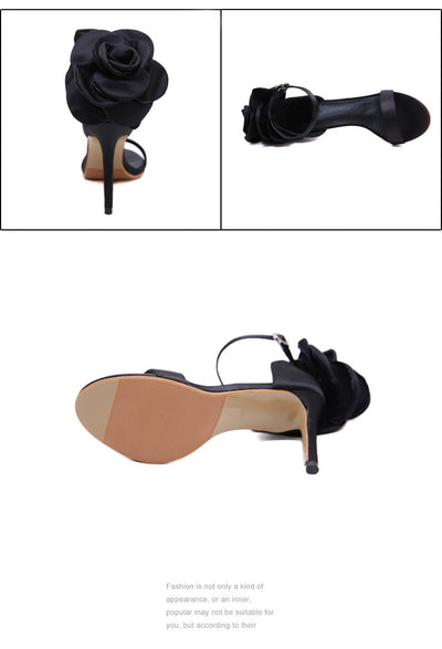 Sandalias de Tacón Fino con Flores para Mujer - Image 12
