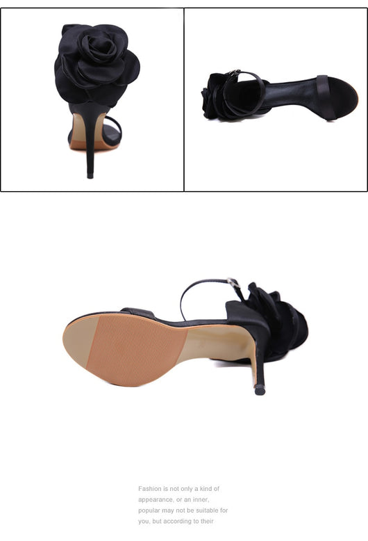 Sandalias de Tacón Fino con Flores para Mujer - Image 12