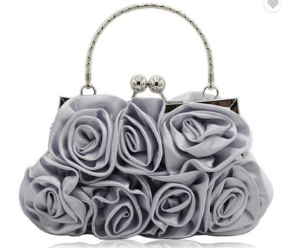 Bolso de Noche Portátil con Flores de Satén - Image 6