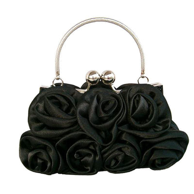 Bolso de Noche Portátil con Flores de Satén - Image 10