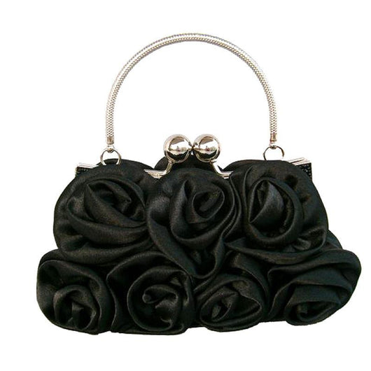 Bolso de Noche Portátil con Flores de Satén - Image 10