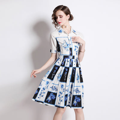 Vestido Camisero Retro con Estampado Francés - Image 7