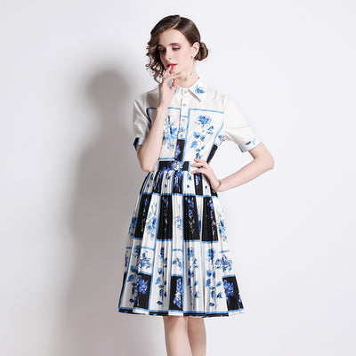 Vestido Camisero Retro con Estampado Francés - Image 9