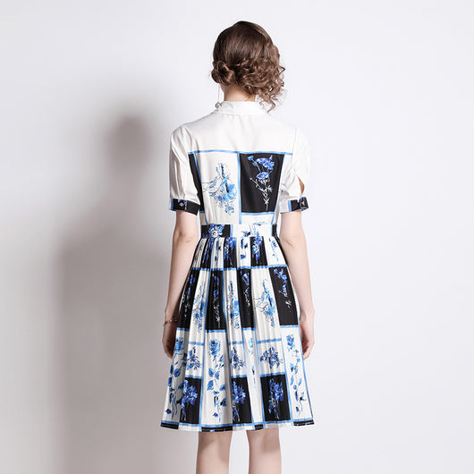 Vestido Camisero Retro con Estampado Francés - Image 10