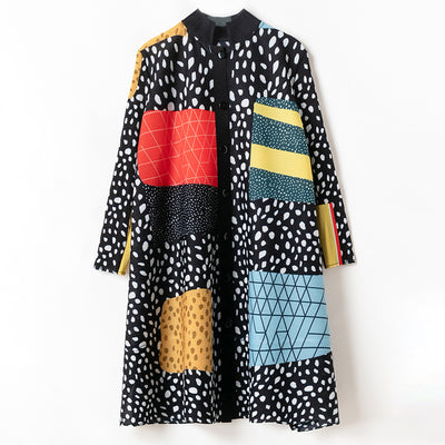 Vestido Talla Grande Plisado con Estampado - Corte A Suelto - Image 15