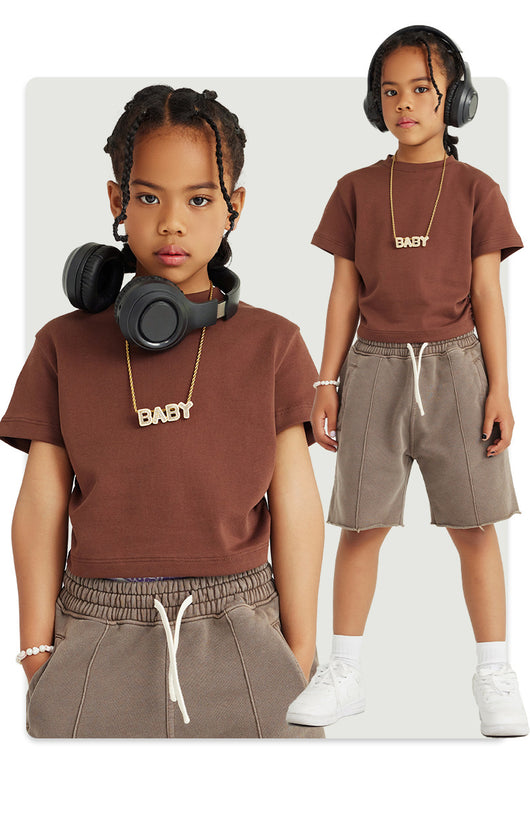 Blusa Escolar Niña Cintura Plisada Manga Corta Color Sólido - Image 34