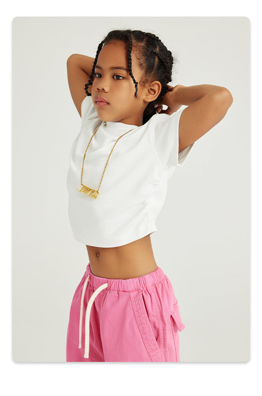 Blusa Escolar Niña Cintura Plisada Manga Corta Color Sólido - Image 36